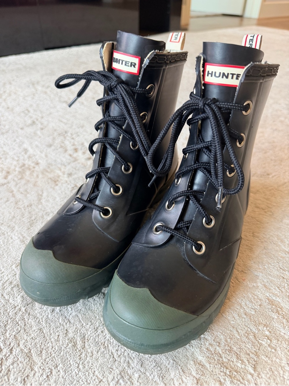 Hunter Brixen Combat Lace-Up Short Rain Boots